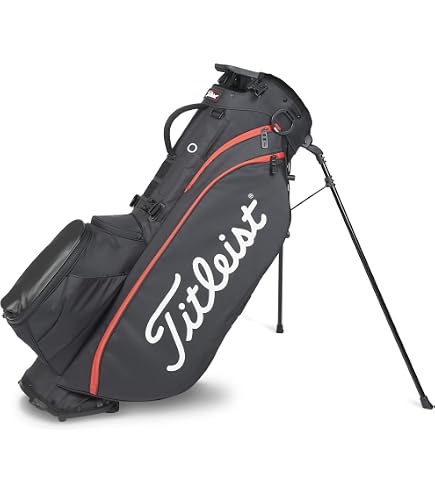 Titleist ブラックゴルフバッグ Amazon.com : Titleist - Hybrid 5 Golf Bag - Black/Black/Red